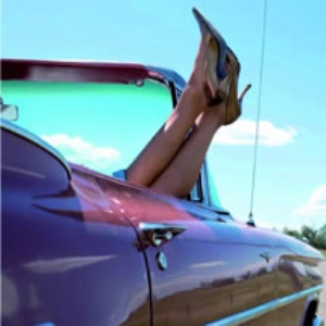 Heels Up In Car Card